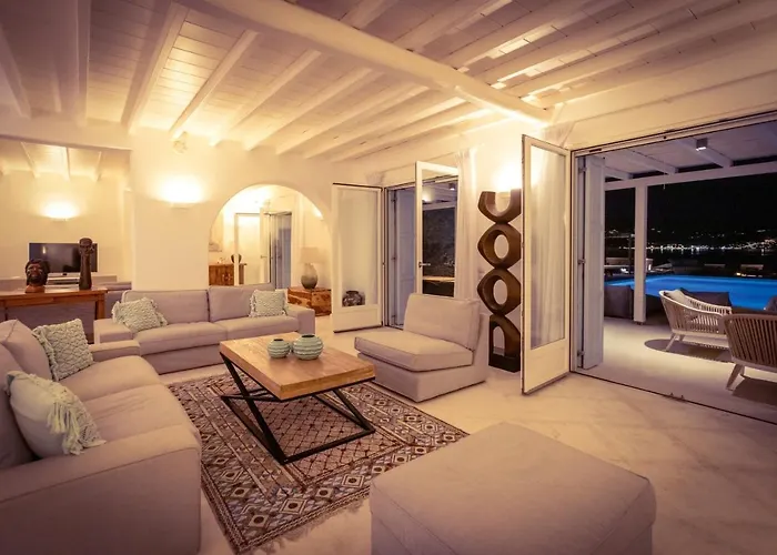 Villa Majestic Ciel Private Beach Mykonos Town con Piscina