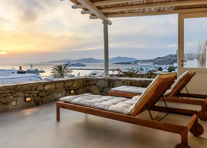 Haustierfreundliches Villa Supreme Mykonos Town House With Views & Pool & Parking