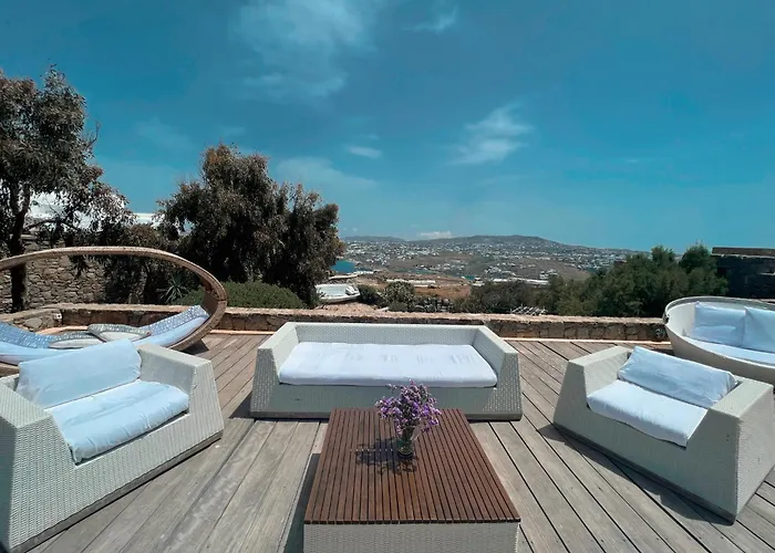 Dreamy Boho 5Bed Villa With Pool And Ocean View Mykonos Town